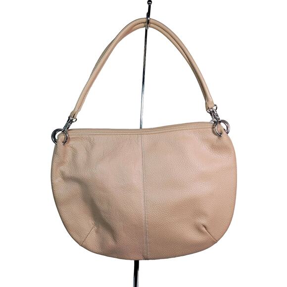 Maxx New York Handbag Bone Beige Pebbled Leather Hobo Shoulder Neutral Color - Picture 1 of 10